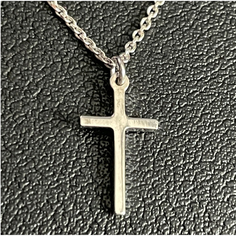 Sterling Silver Cross Necklace Pendant Dainty Delicate Easter 925 18"